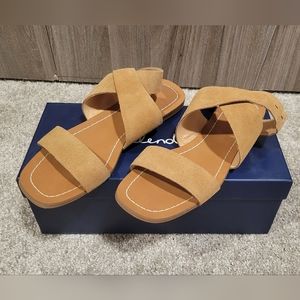 Splendid Aaron Suede Strappy Sandals Tan Color Size 6